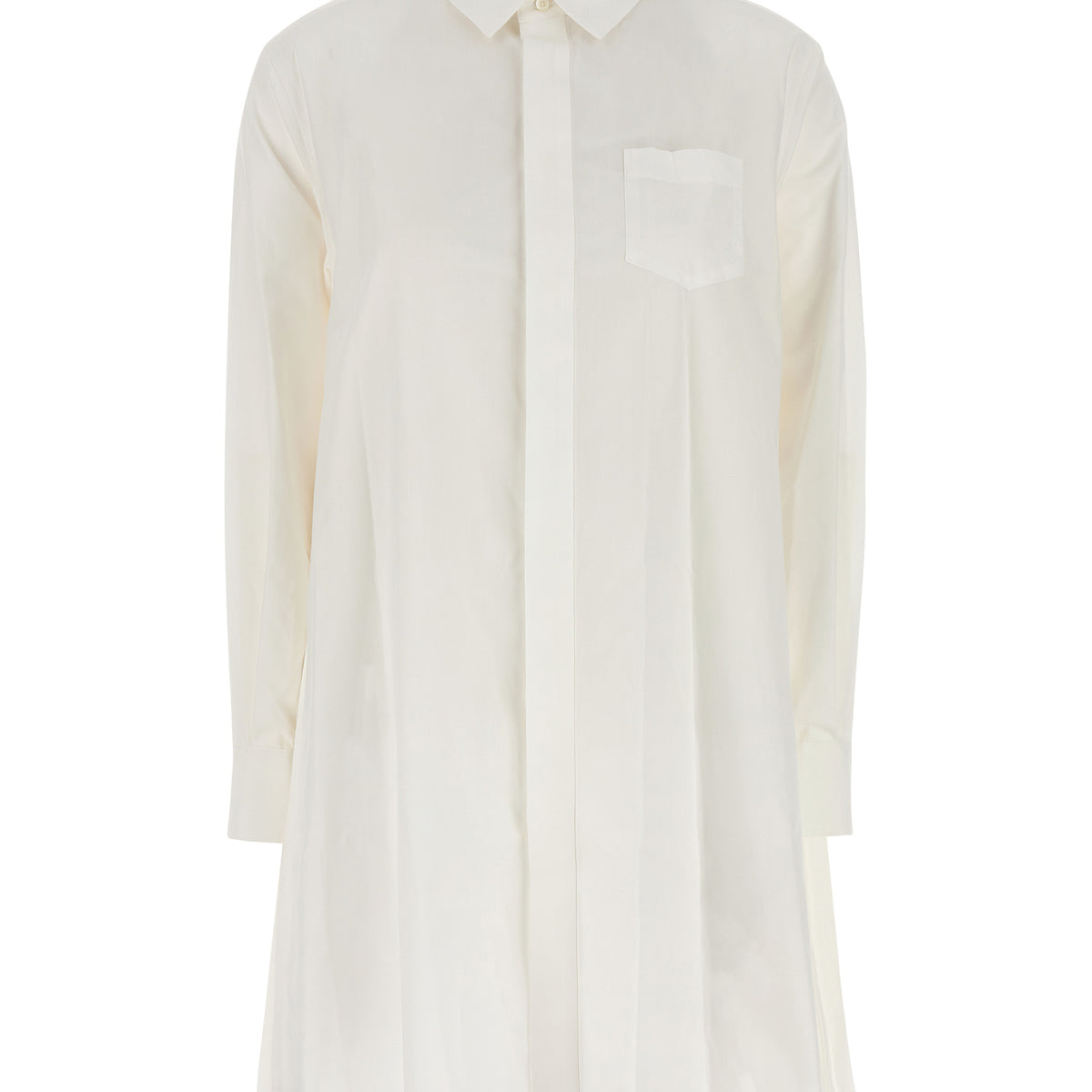 White Poplin Pleated Pintuck Dress Shirt