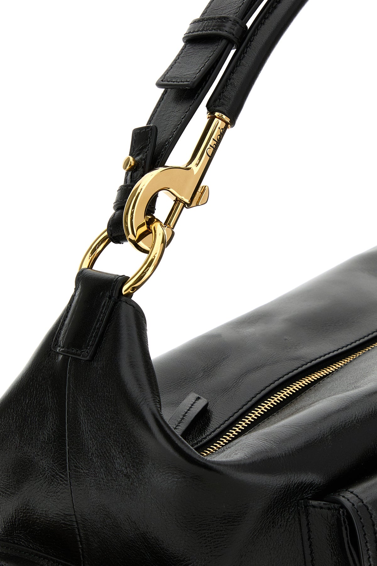 끌로에 블랙 레더 라지 쇼핑백 CHC24AS532N83 001