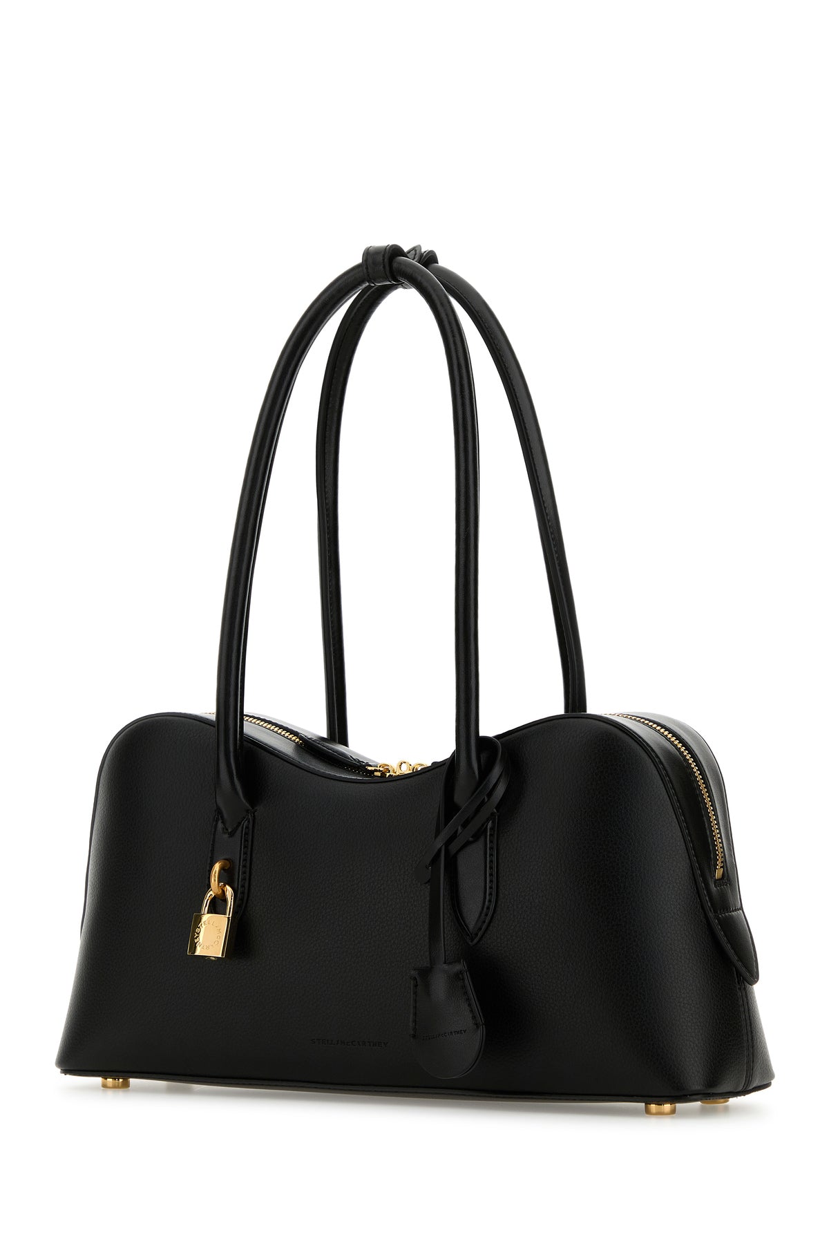 STELLA MCCARTNEY 블랙 합성 소재 레더 라이더 미디엄 숄더백 7B0138WP0533 1000