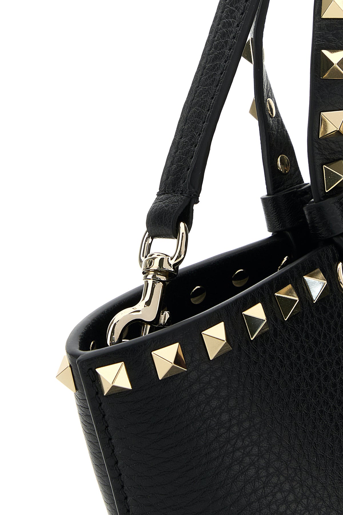 Black leather Rockstud handbag – G&B Black leather Rockstud handbag – G&B