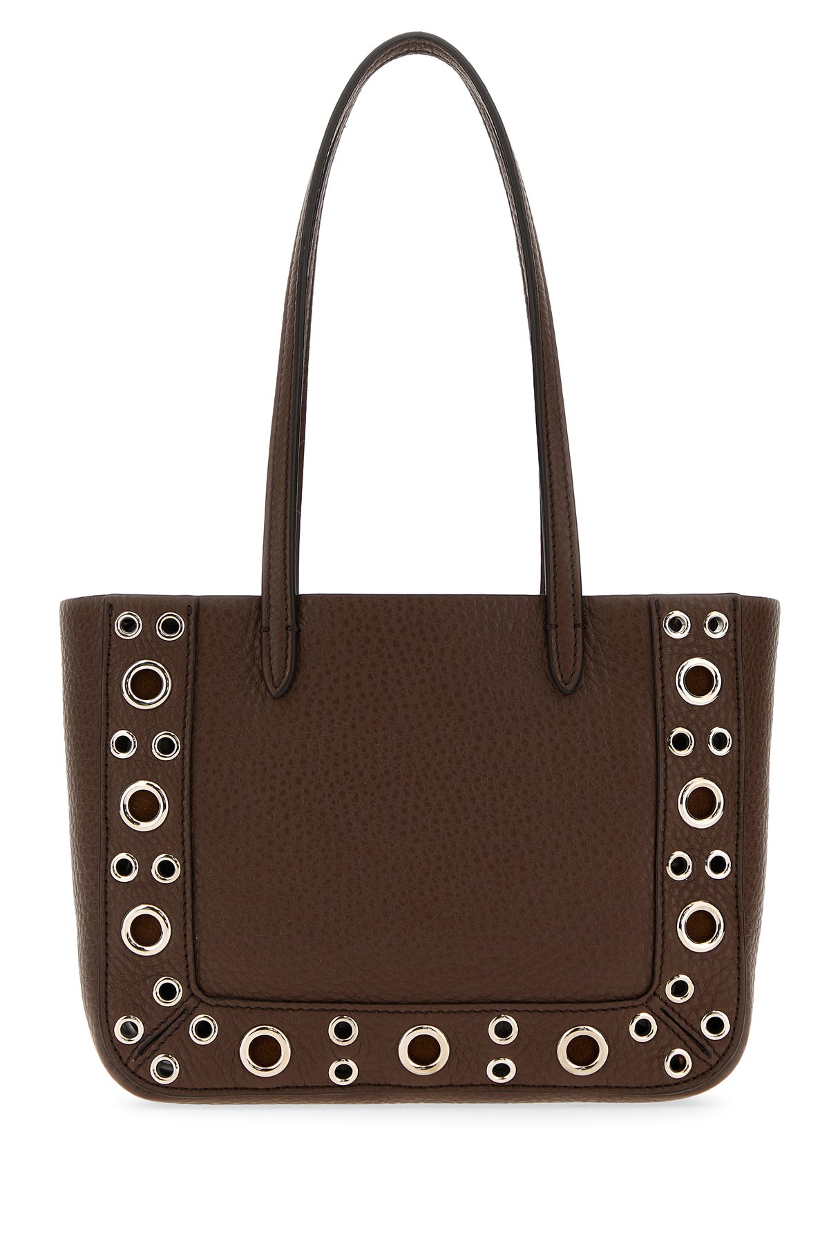 VALENTINO GARAVANI 브라운 레더 넬코트 핸드백 7W2B0R89MJL W04