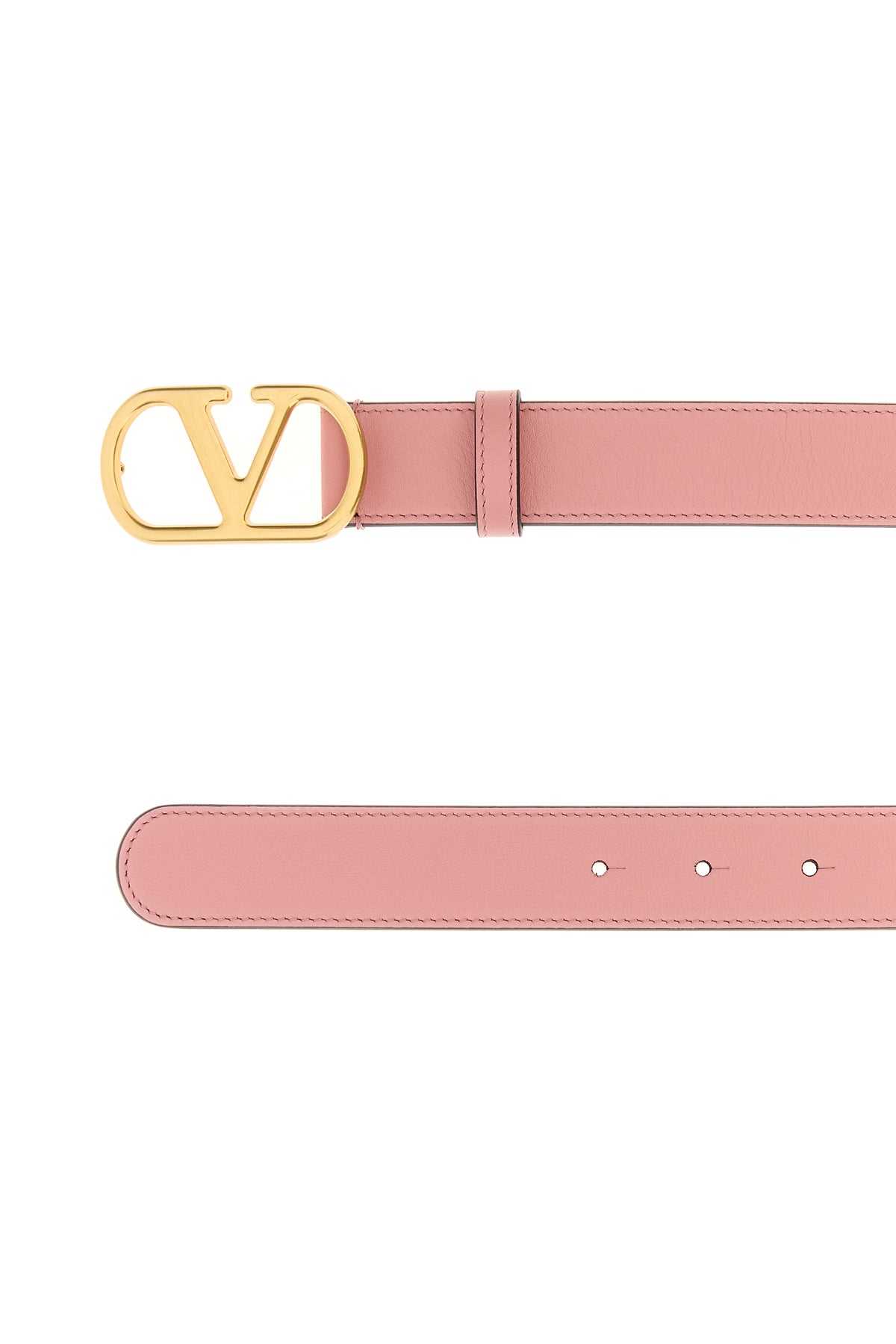 Pink leather VLogo belt – G&B