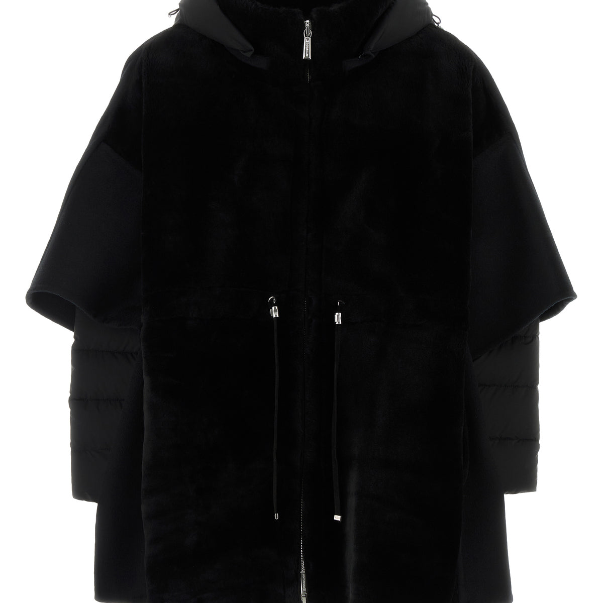 Black shearling and nylon Raja jacket – G&B