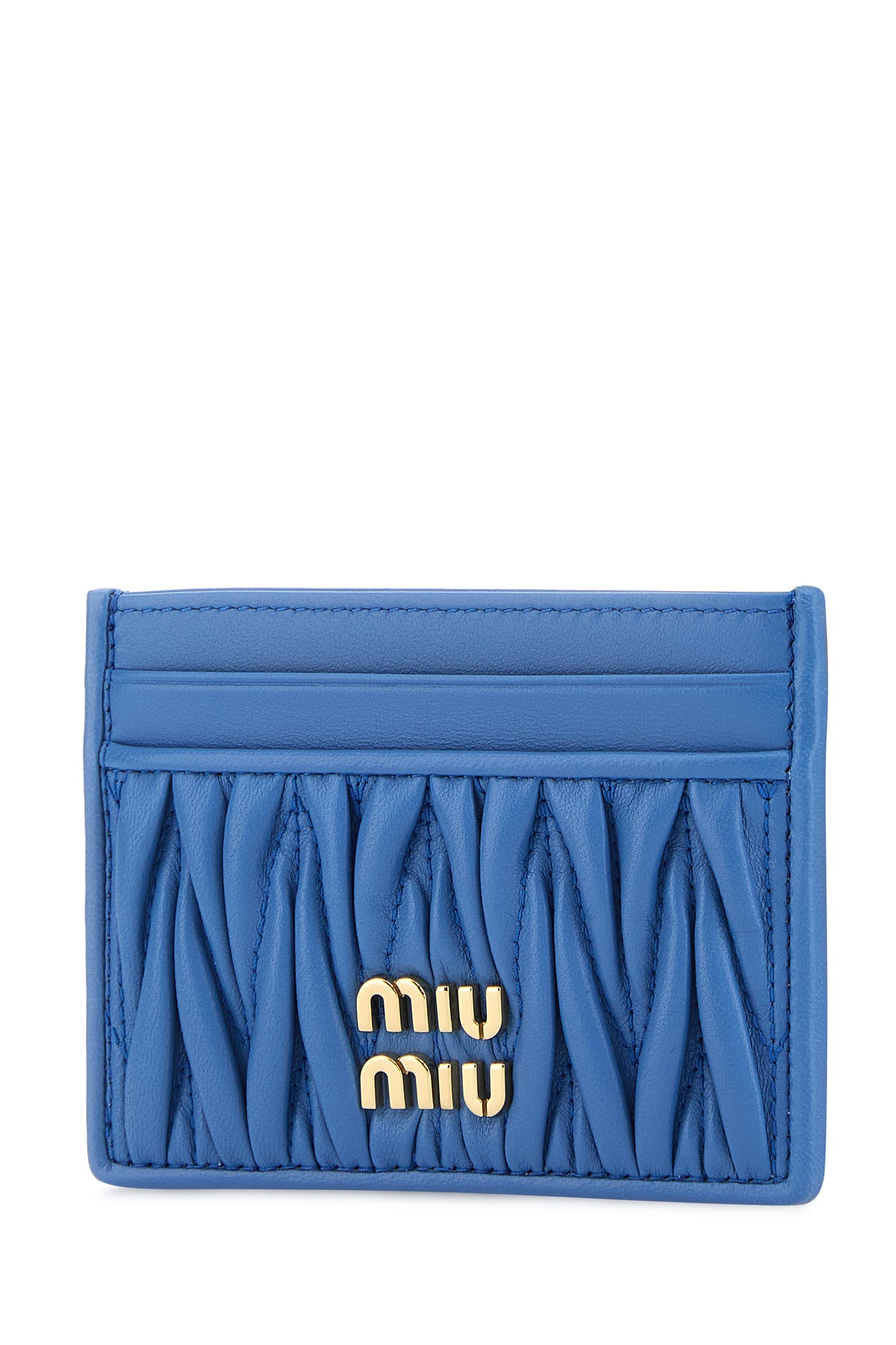 財布・小物その他 MIU MIU Cerulean Leather Card Holder Cerulean nappa leather card holder – G&B
