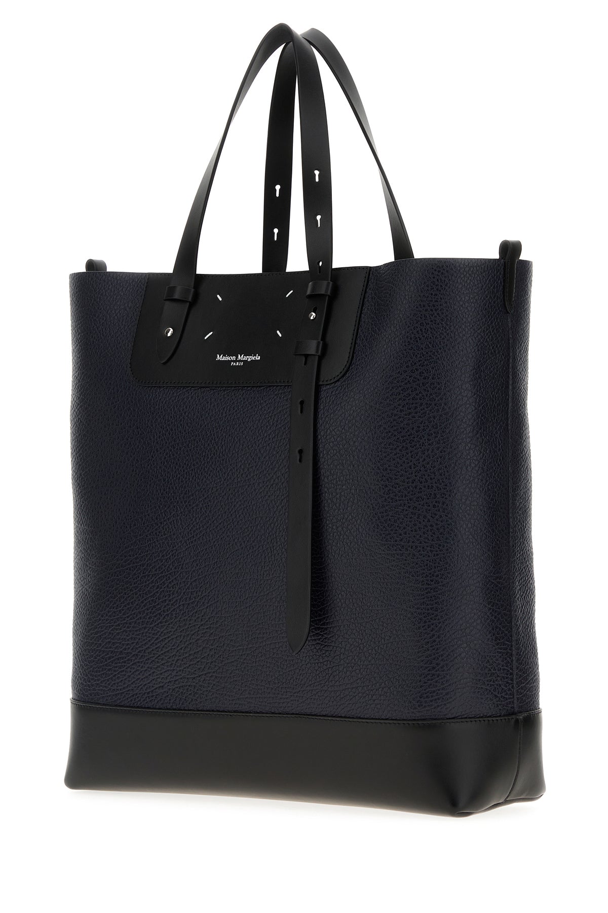 Midnight blue leather Vertical shopping bag – G&B