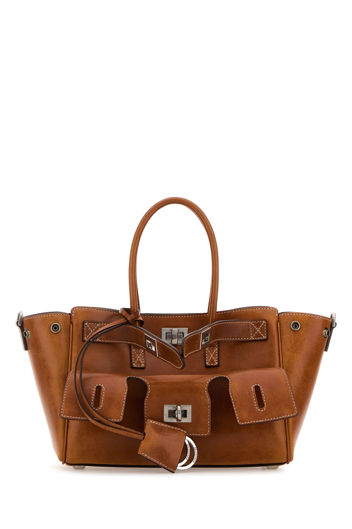 발렌시아가 카라멜 레더 미니 Carry All Bel Air 핸드백 8357322ABP7 2753
