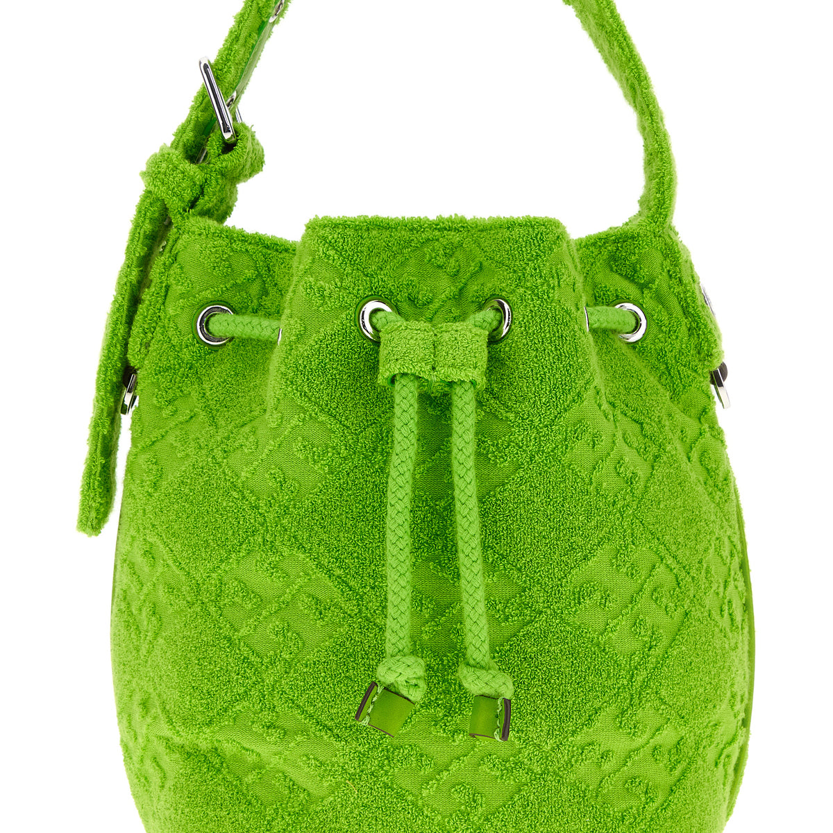 Green Rug Bag Grass green terry fabric bucket bag – G&B