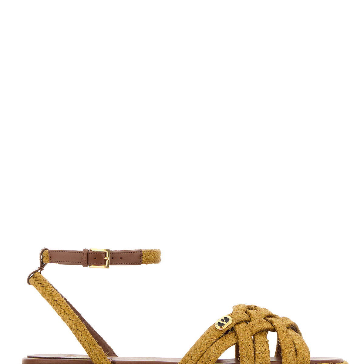 Mustard raffia VLogo Signature sandals – G&B