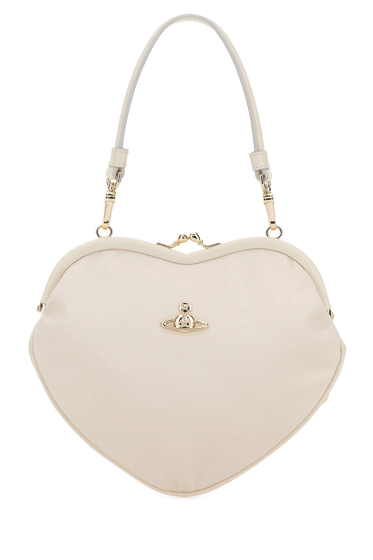 비비안웨스트우드 화이트 패브릭 Belle Heart Frame 핸드백 4B01000CWW01F4 A408