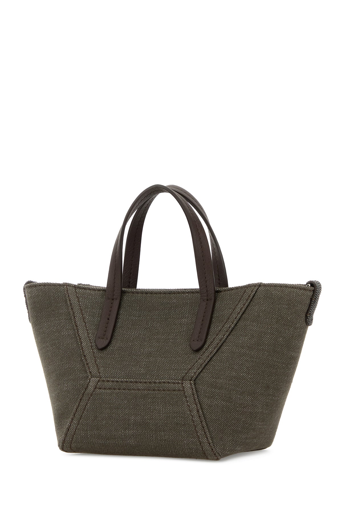 BRUNELLO CUCINELLI 올리브 그린 패브릭 핸드백 MB25D2675 C004