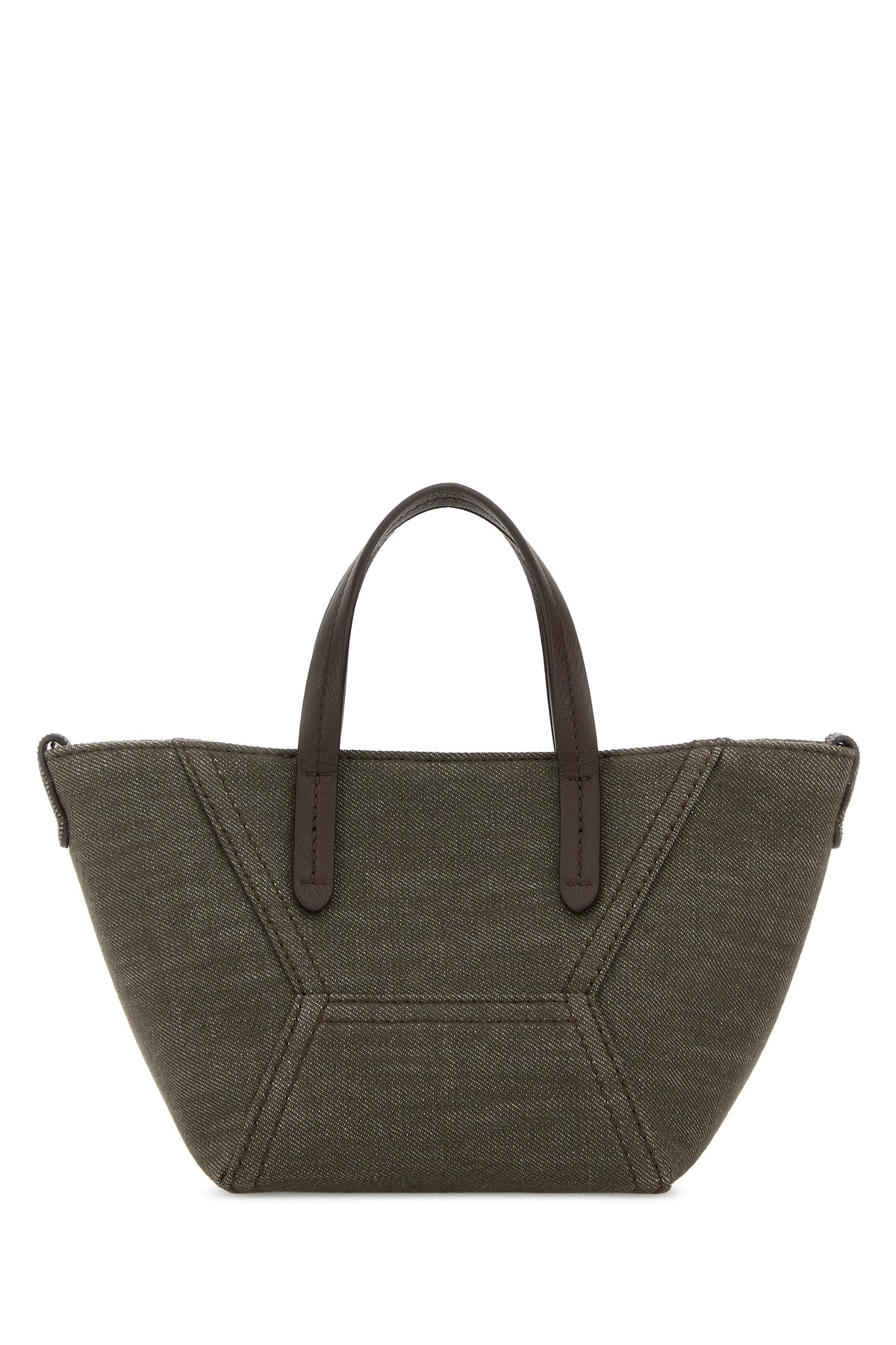 BRUNELLO CUCINELLI 올리브 그린 패브릭 핸드백 MB25D2675 C004