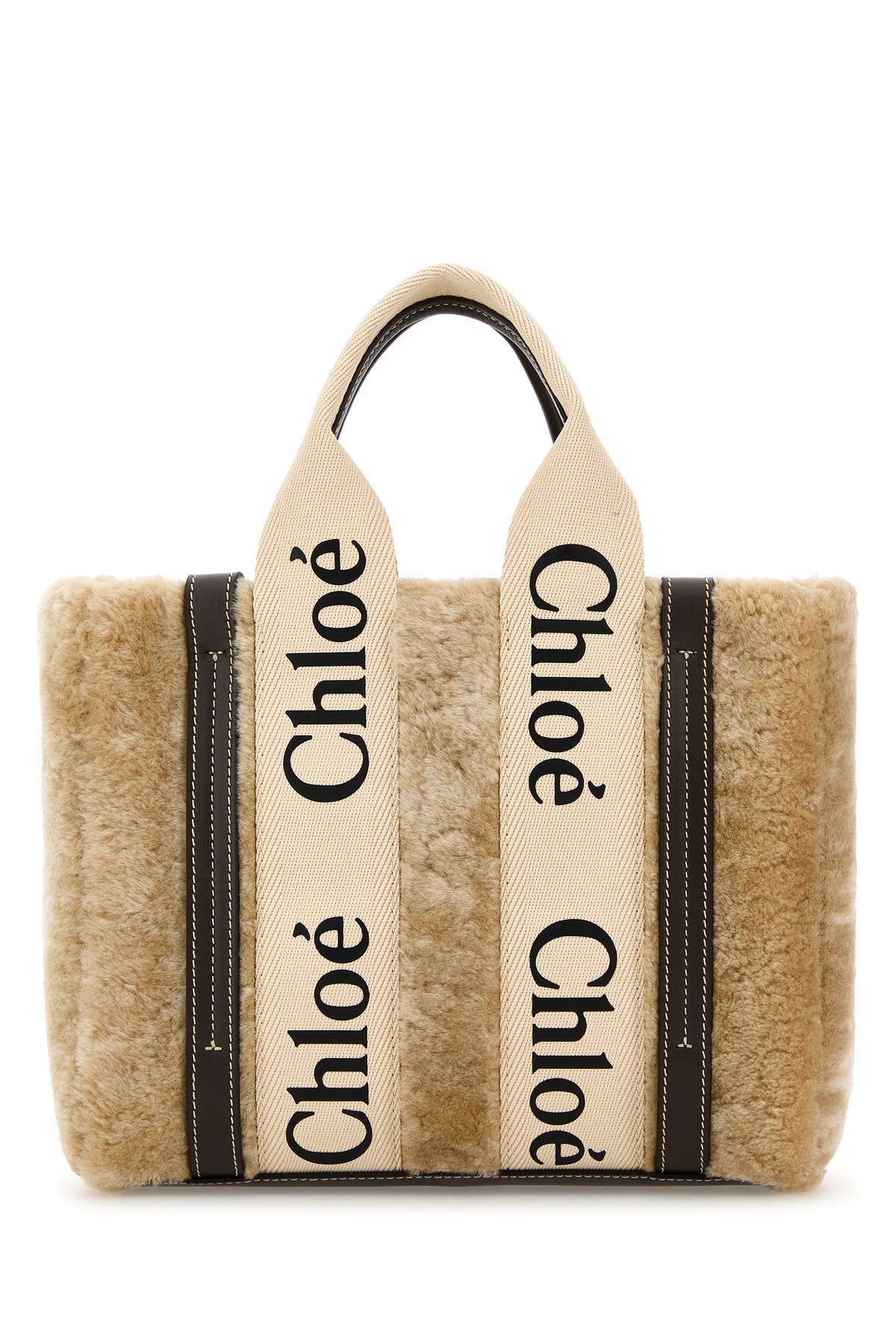 끌로에 베이지 셰어링 스몰 Woody 쇼핑백 CH25WS397Q44 24M